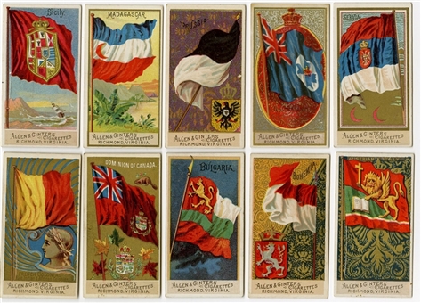 1890 N10 Allen & Ginter "Flags of All Nations" 2nd Series Complete Set (50) 